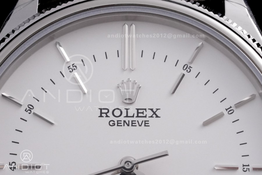 Cellini 50509 SS KZF 1:1 Best Edition White Dial Stick Markers on Black Leather Strap SA3132