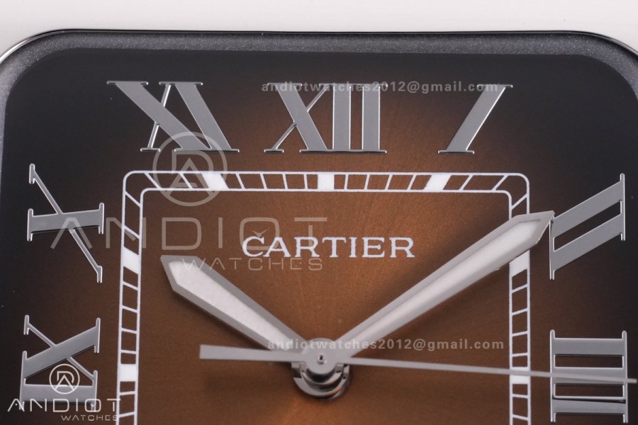 Santos de Cartier 40mm BVF 1:1 Best Edition Brown Dial on SS SmartLinks Bracelet MIYOTA 9015