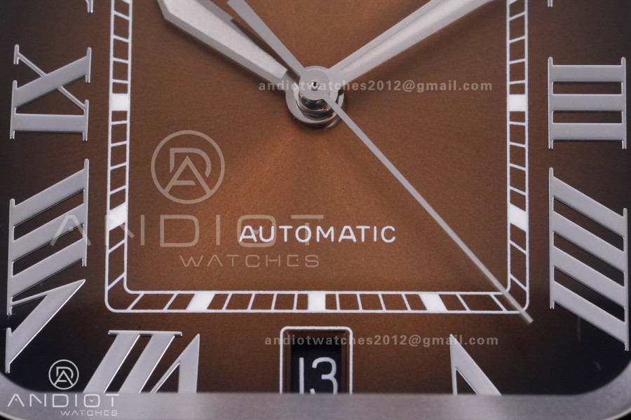 Santos de Cartier 40mm BVF 1:1 Best Edition Brown Dial on SS SmartLinks Bracelet MIYOTA 9015