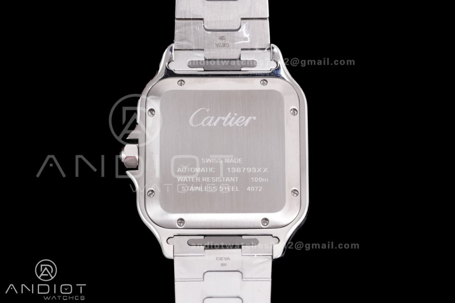 Santos de Cartier 40mm BVF 1:1 Best Edition Brown Dial on SS SmartLinks Bracelet MIYOTA 9015