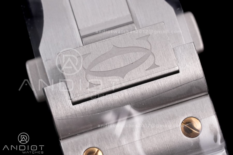 Santos de Cartier 40mm SS/YG 2018 BVF 1:1 Best Edition White Dial on SS/YG SmartLinks Bracelet MIYOTA 9015