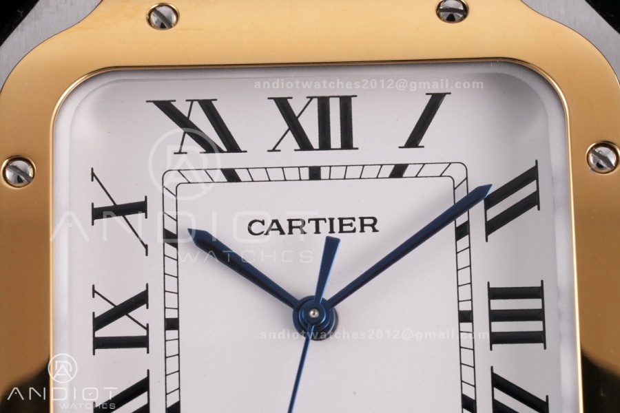 Santos de Cartier 40mm SS/YG 2018 BVF 1:1 Best Edition White Dial on SS/YG SmartLinks Bracelet MIYOTA 9015