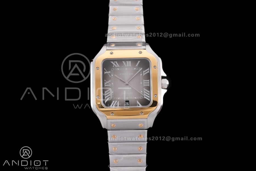 Santos de Cartier 40mm SS/YG BVF 1:1 Best Edition Gray Dial on SS/YG SmartLinks Bracelet MIYOTA 9015