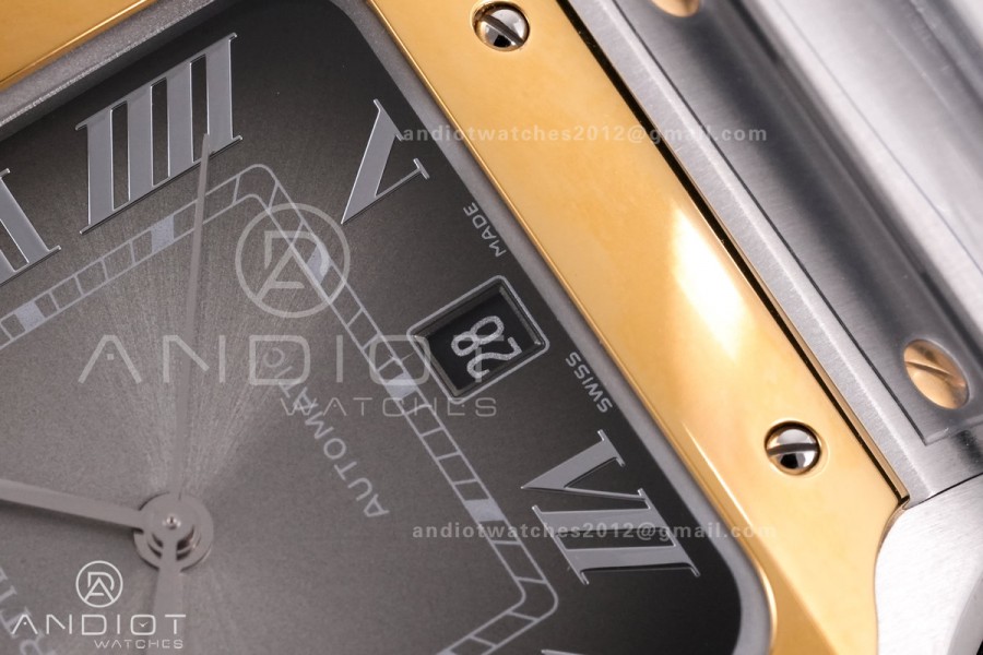 Santos de Cartier 40mm SS/YG BVF 1:1 Best Edition Gray Dial on SS/YG SmartLinks Bracelet MIYOTA 9015