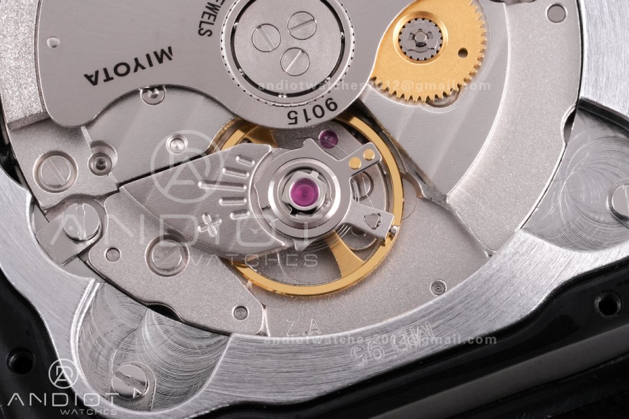 Santos de Cartier 40mm PVD BVF 1:1 Best Edition Black Dial on Rubber Strap MIYOTA 9015