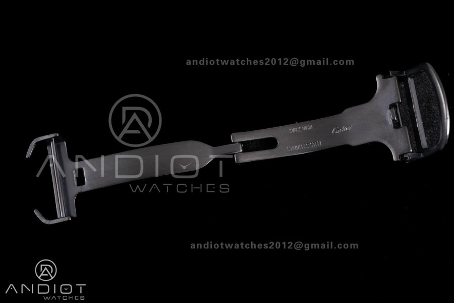 Santos de Cartier 40mm PVD BVF 1:1 Best Edition Black Dial on Rubber Strap MIYOTA 9015