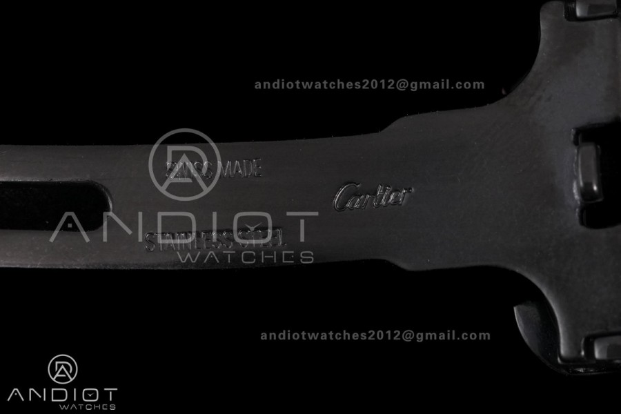 Santos de Cartier 40mm PVD BVF 1:1 Best Edition Black Dial on Rubber Strap MIYOTA 9015