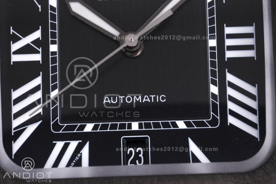 Santos de Cartier 40mm PVD BVF 1:1 Best Edition Black Dial on Rubber Strap MIYOTA 9015