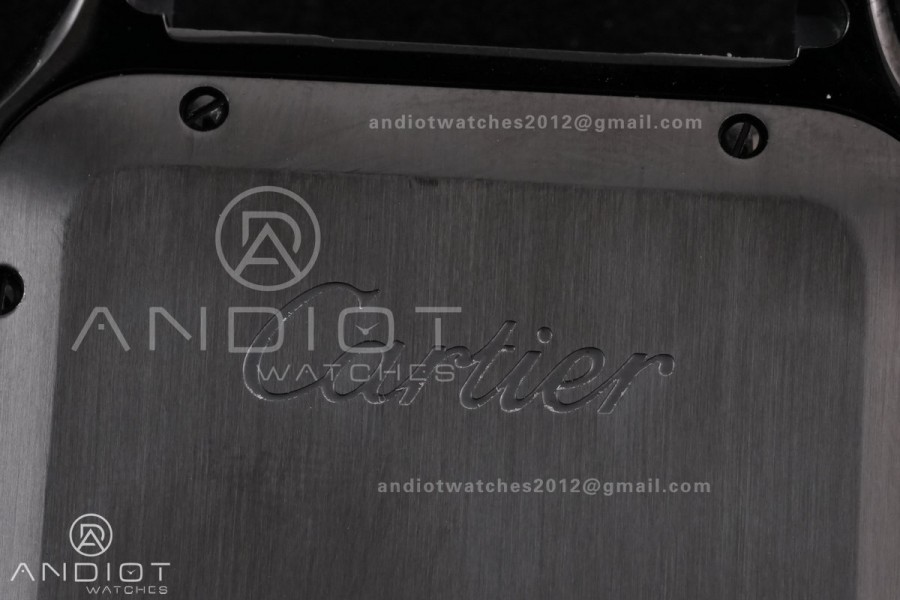 Santos de Cartier 40mm PVD BVF 1:1 Best Edition Black Dial on Rubber Strap MIYOTA 9015