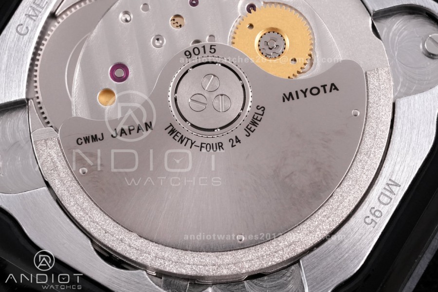 Santos de Cartier 40mm PVD BVF 1:1 Best Edition Black Dial on Black Leather Strap MIYOTA 9015