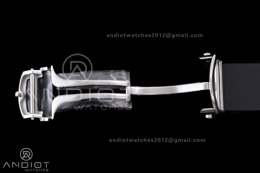 Santos de Cartier 40mm PVD BVF 1:1 Best Edition Black Dial on Black Leather Strap MIYOTA 9015