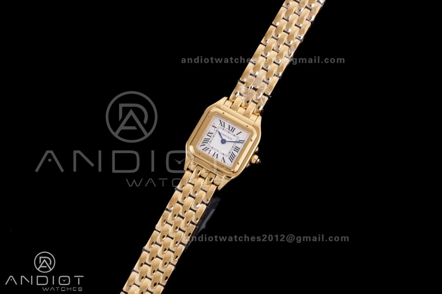 Panthère 22mm BVF 1:1 Best Edition YG White Dial on YG Bracelet Ronda Quartz