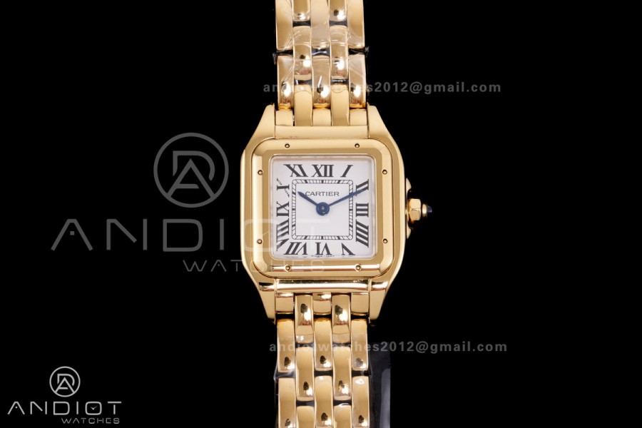 Panthère 22mm BVF 1:1 Best Edition YG White Dial on YG Bracelet Ronda Quartz