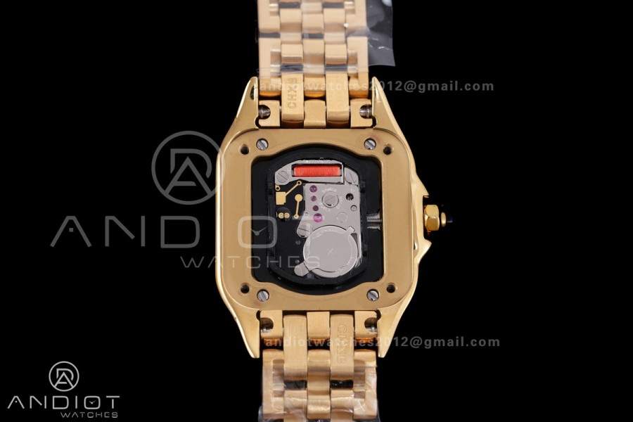 Panthère 22mm BVF 1:1 Best Edition YG White Dial on YG Bracelet Ronda Quartz