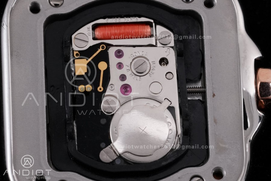 Panthère 22mm BVF 1:1 Best Edition SS/RG White Dial Diamonds Bezel on SS/RG Bracelet Ronda Quartz