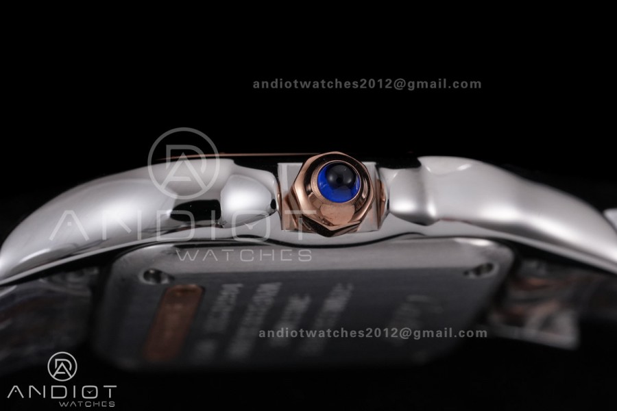 Panthère 22mm BVF 1:1 Best Edition SS/RG White Dial Diamonds Bezel on SS/RG Bracelet Ronda Quartz