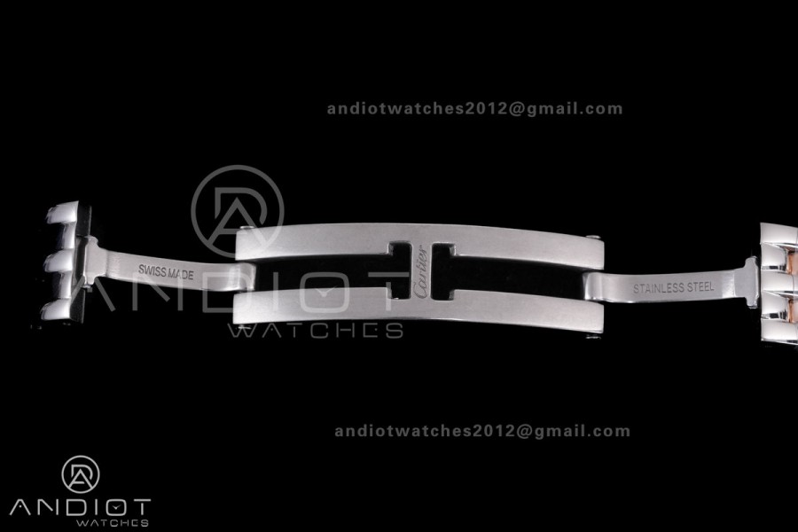 Panthère 22mm BVF 1:1 Best Edition SS/RG White Dial Diamonds Bezel on SS/RG Bracelet Ronda Quartz