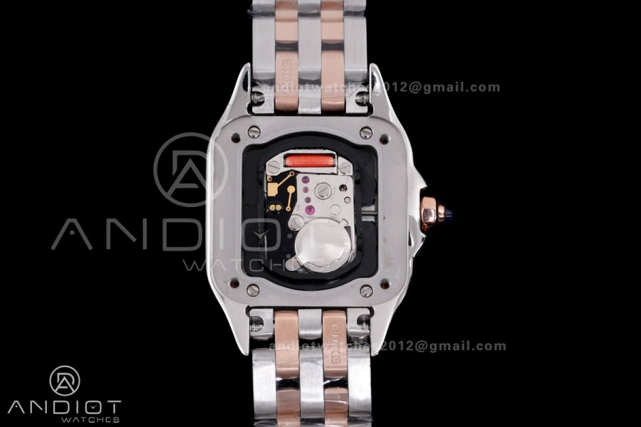 Panthère 22mm BVF 1:1 Best Edition SS/RG White Dial Diamonds Bezel on SS/RG Bracelet Ronda Quartz