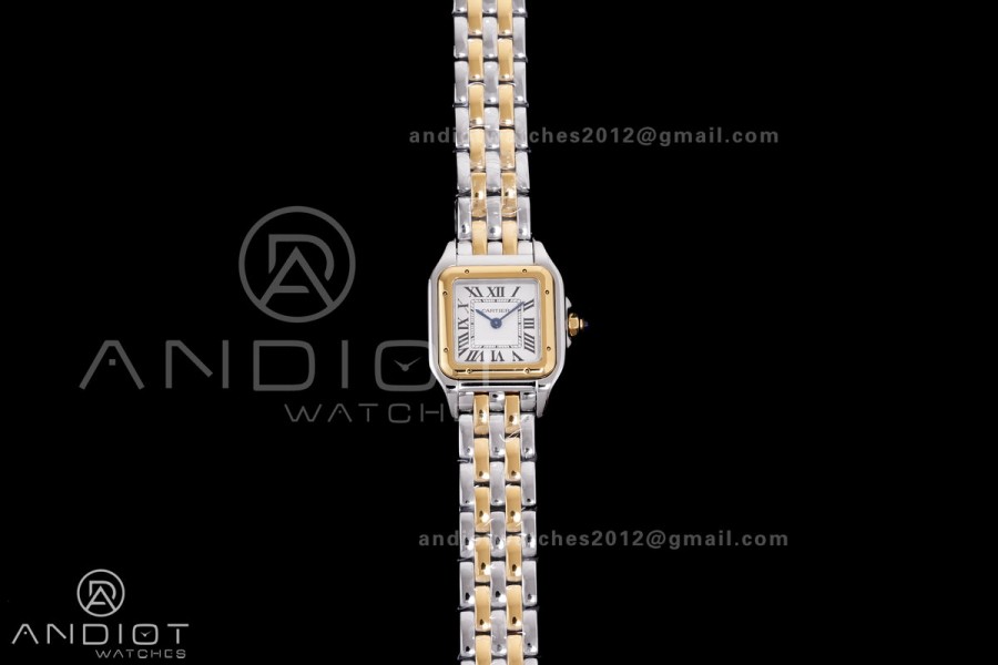 Panthère 22mm BVF 1:1 Best Edition SS/YG White Dial on SS/YG Bracelet Ronda Quartz