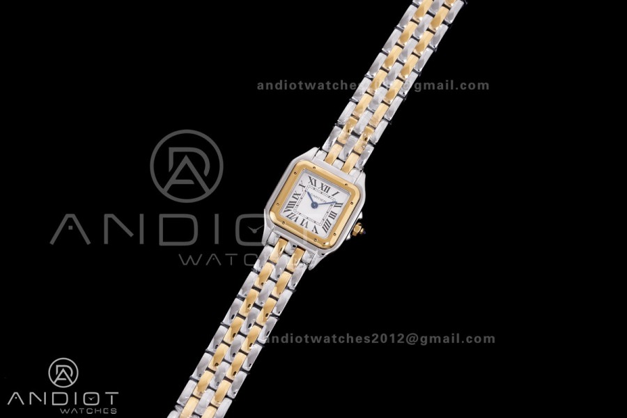 Panthère 22mm BVF 1:1 Best Edition SS/YG White Dial on SS/YG Bracelet Ronda Quartz