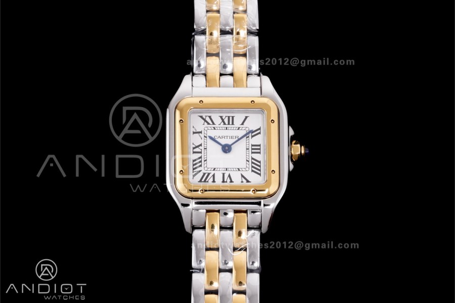 Panthère 22mm BVF 1:1 Best Edition SS/YG White Dial on SS/YG Bracelet Ronda Quartz