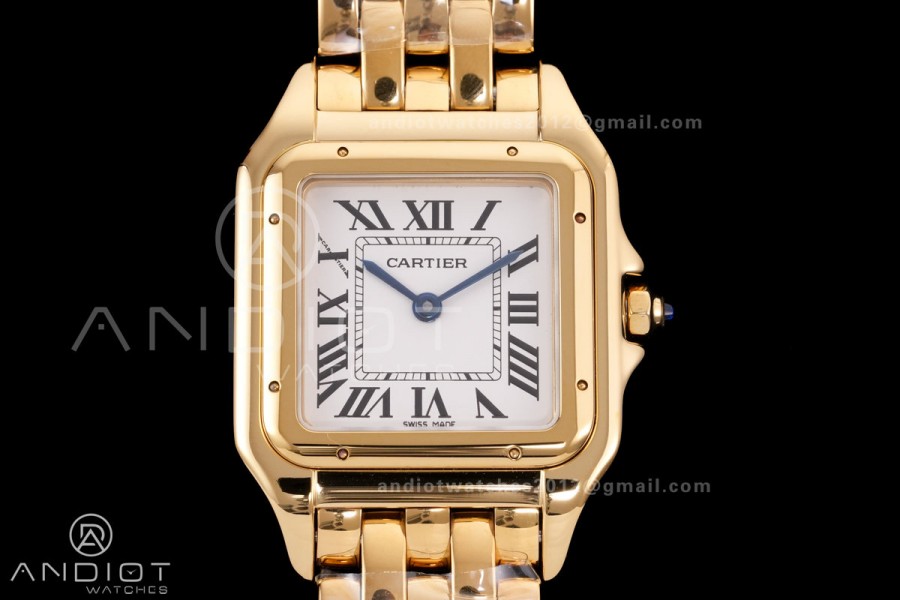 Panthère 27mm BVF 1:1 Best Edition YG White Dial on YG Bracelet Ronda Quartz