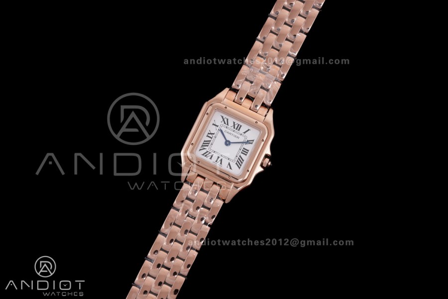 Panthère 27mm BVF 1:1 Best Edition RG White Dial on RG Bracelet Ronda Quartz