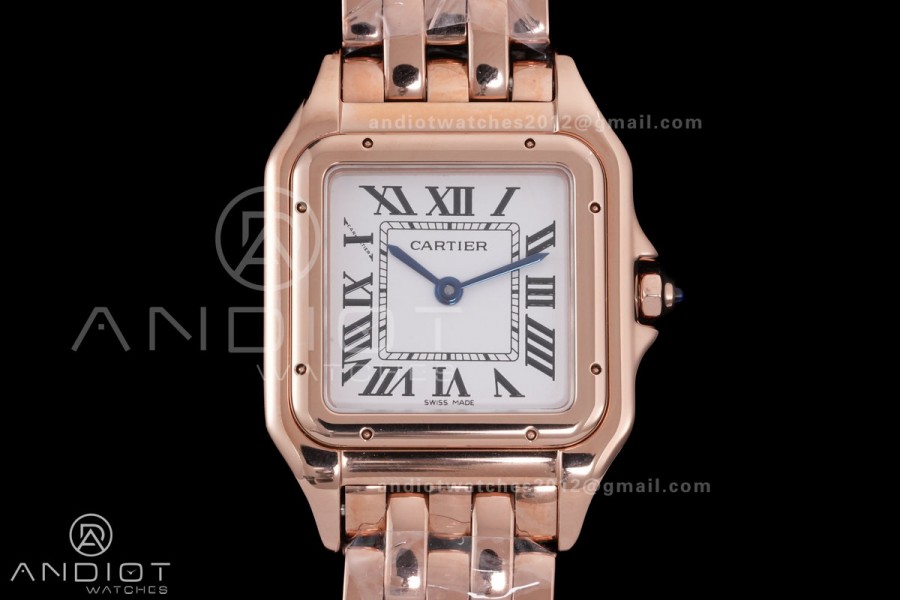 Panthère 27mm BVF 1:1 Best Edition RG White Dial on RG Bracelet Ronda Quartz