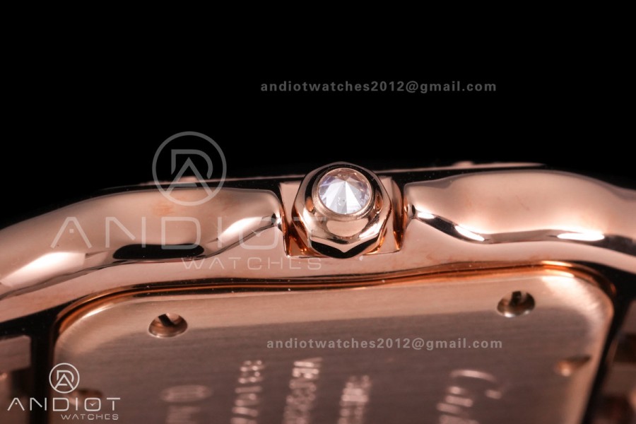 Panthère 27mm BVF 1:1 Best Edition RG White Dial Diamonds Bezel on RG Bracelet Ronda Quartz