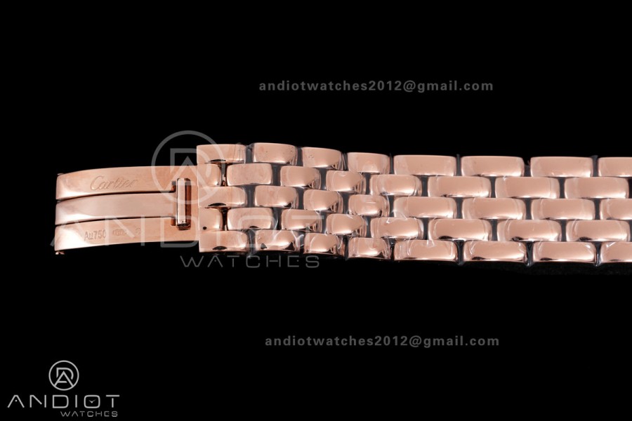 Panthère 27mm BVF 1:1 Best Edition RG White Dial Diamonds Bezel on RG Bracelet Ronda Quartz