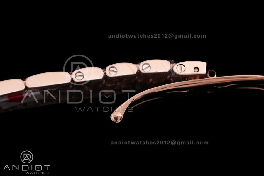 Panthère 27mm BVF 1:1 Best Edition RG White Dial Diamonds Bezel on RG Bracelet Ronda Quartz