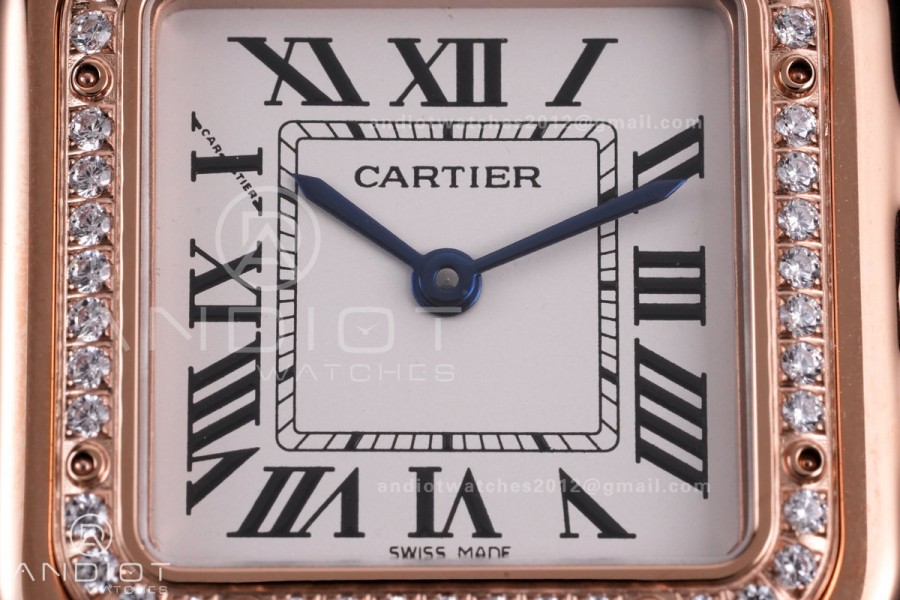 Panthère 27mm BVF 1:1 Best Edition RG White Dial Diamonds Bezel on RG Bracelet Ronda Quartz