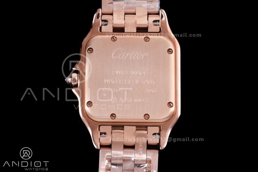 Panthère 27mm BVF 1:1 Best Edition RG White Dial Diamonds Bezel on RG Bracelet Ronda Quartz