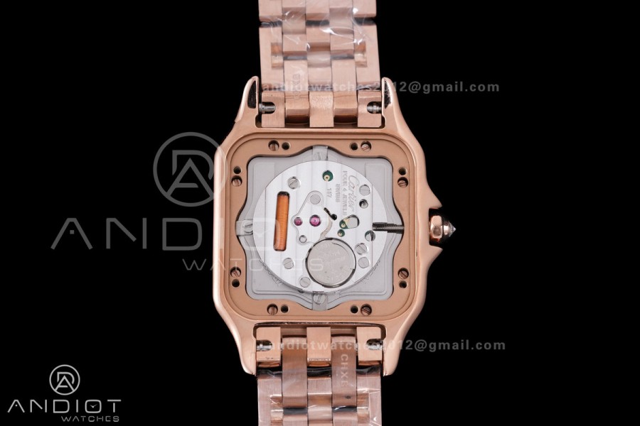 Panthère 27mm BVF 1:1 Best Edition RG White Dial Diamonds Bezel on RG Bracelet Ronda Quartz