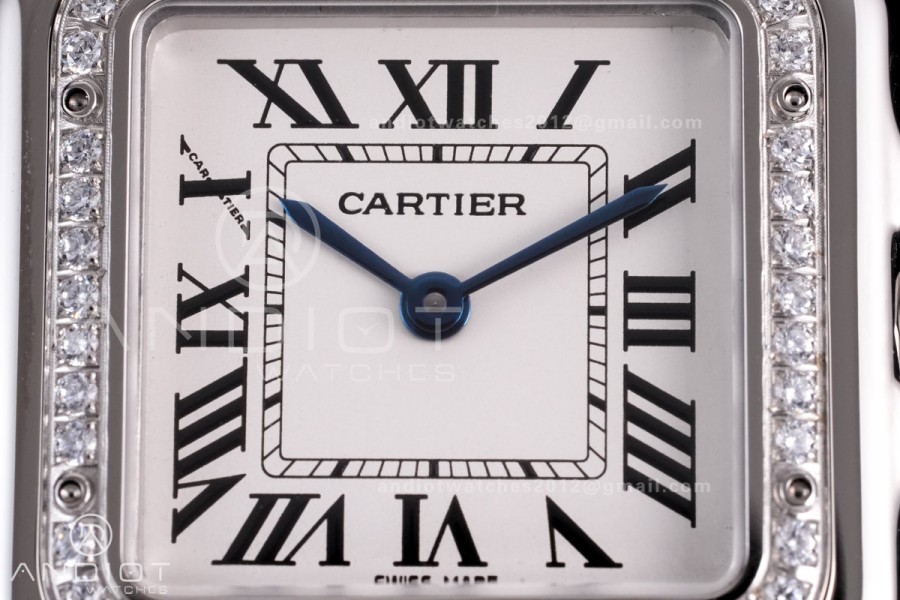 Panthère 27mm BVF 1:1 Best Edition SS White Dial Diamonds Bezel on SS Bracelet Ronda Quartz