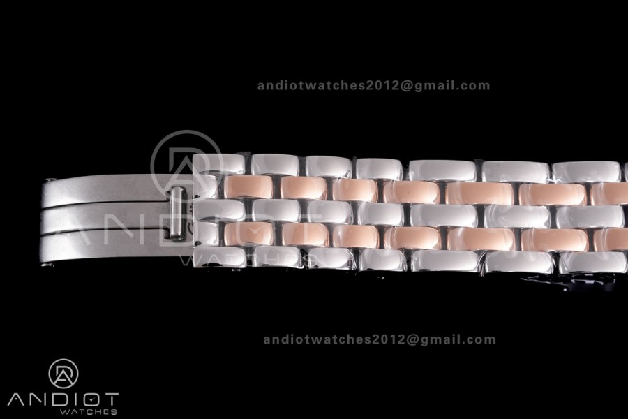 Panthère 27mm BVF 1:1 Best Edition SS/RG White Dial Diamonds Bezel on SS/RG Bracelet Ronda Quartz