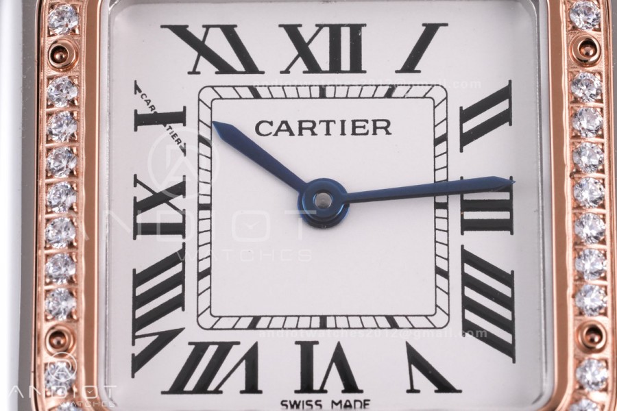 Panthère 27mm BVF 1:1 Best Edition SS/RG White Dial Diamonds Bezel on SS/RG Bracelet Ronda Quartz