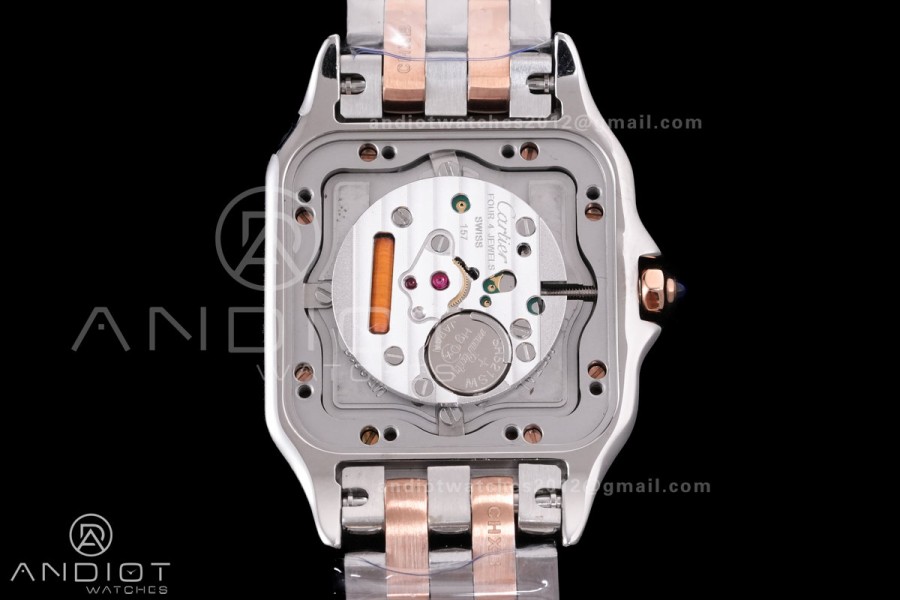 Panthère 27mm BVF 1:1 Best Edition SS/RG White Dial Diamonds Bezel on SS/RG Bracelet Ronda Quartz