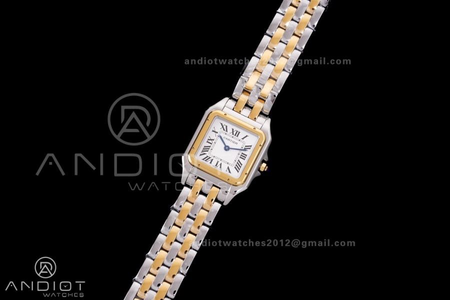 Panthère 27mm BVF 1:1 Best Edition SS/YG White Dial on SS/YG Bracelet Ronda Quartz