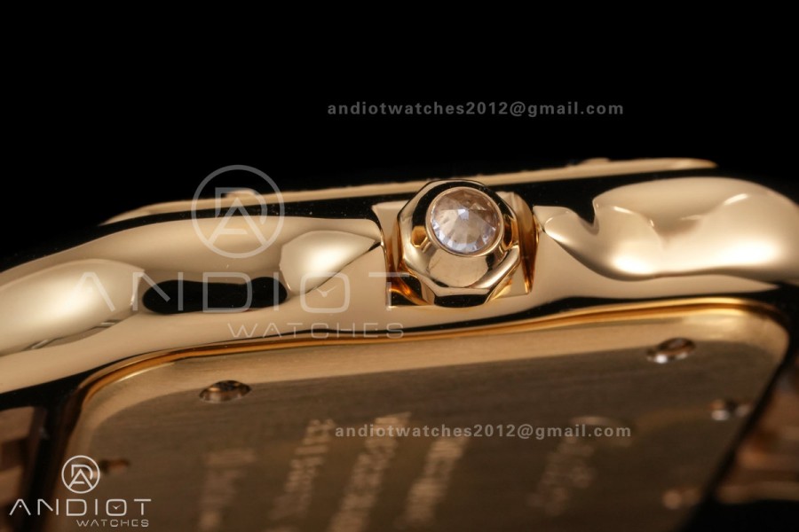 Panthère 27mm BVF 1:1 Best Edition YG White Dial Diamonds Bezel on YG Bracelet Ronda Quartz