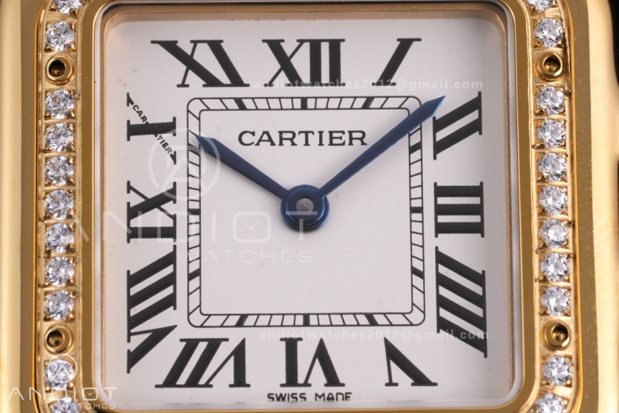 Panthère 27mm BVF 1:1 Best Edition YG White Dial Diamonds Bezel on YG Bracelet Ronda Quartz