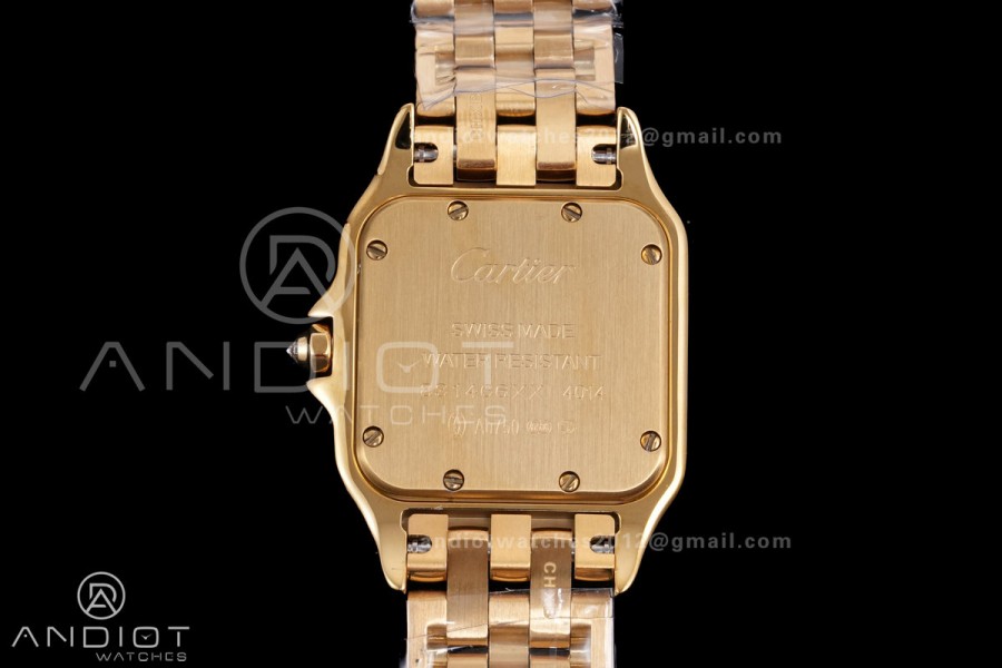 Panthère 27mm BVF 1:1 Best Edition YG White Dial Diamonds Bezel on YG Bracelet Ronda Quartz