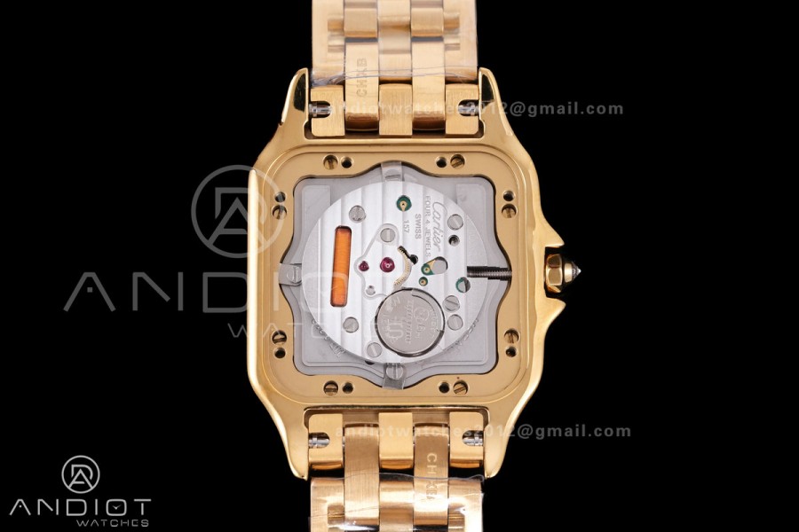 Panthère 27mm BVF 1:1 Best Edition YG White Dial Diamonds Bezel on YG Bracelet Ronda Quartz