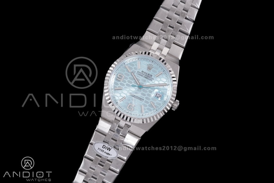 Land Dweller 127336 DIWF Best Edition Ice Blue Dial on SS Bracelet A7135