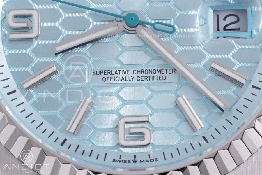 Land Dweller 127336 DIWF Best Edition Ice Blue Dial on SS Bracelet A7135