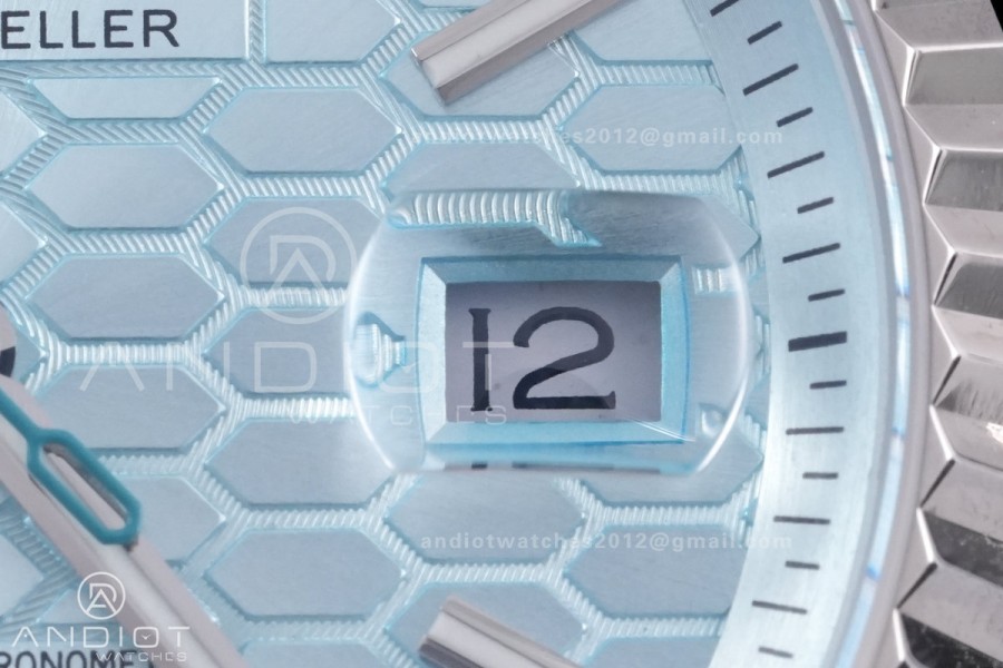 Land Dweller 127336 DIWF Best Edition Ice Blue Dial on SS Bracelet A7135