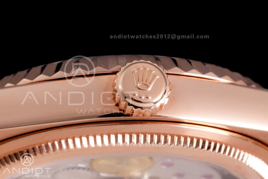 Land Dweller 127335 DIWF Best Edition White Dial on RG Bracelet A7135