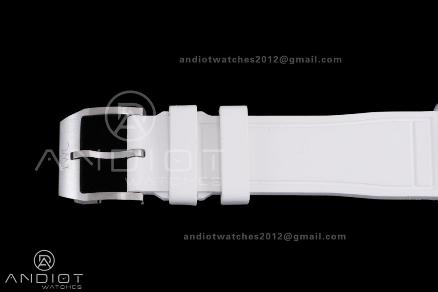 IWC Pilot 41 Top Gun Lake Tahoe Ceramic IW328104 M+F Best Edition on White Rubber Strap MIYOTA 9015