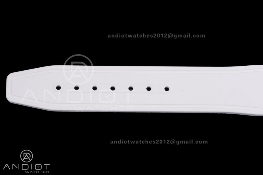 IWC Pilot 41 Top Gun Lake Tahoe Ceramic IW328104 M+F Best Edition on White Rubber Strap MIYOTA 9015