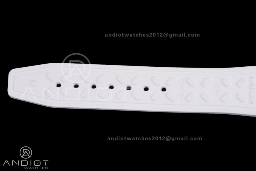 IWC Pilot 41 Top Gun Lake Tahoe Ceramic IW328104 M+F Best Edition on White Rubber Strap MIYOTA 9015